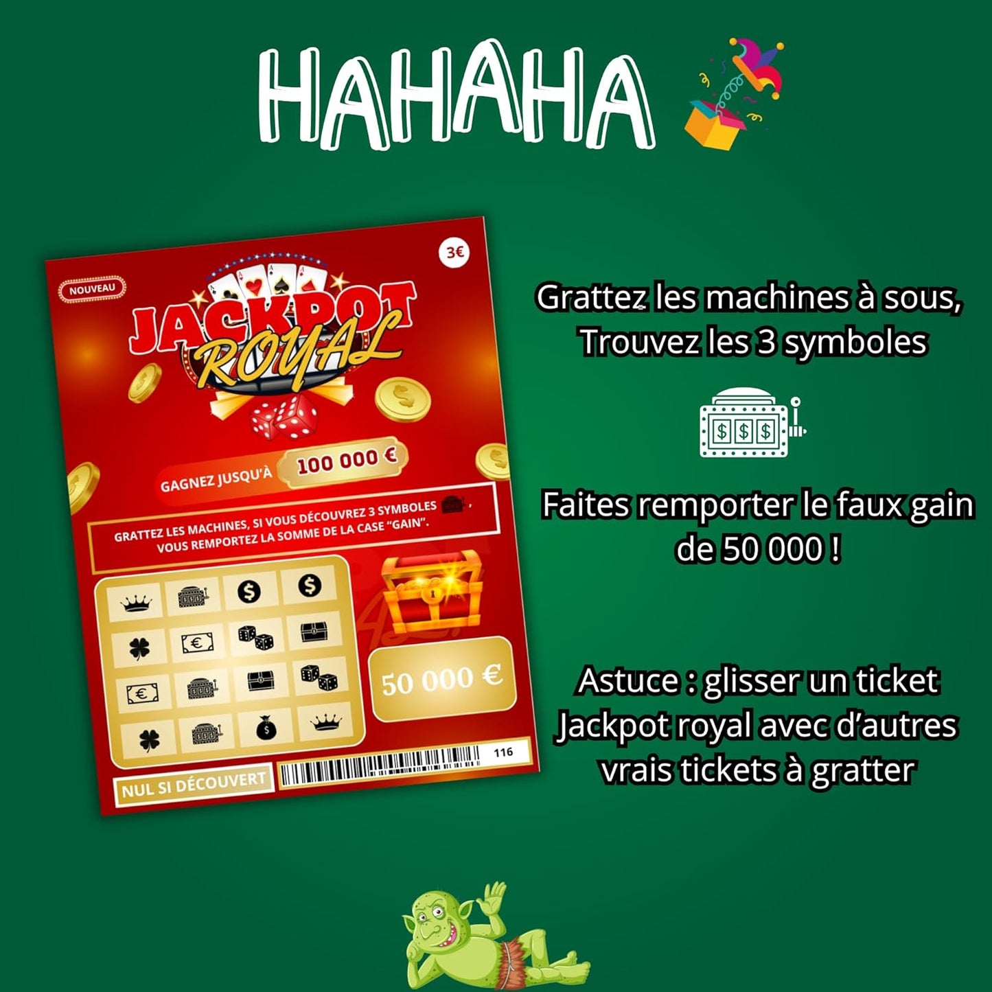 5 Faux Tickets À Gratter Gagnants | Faux Gains De 50 000€ | Carte À Gratter Prank | Farces Et Attrapes | Pour Blague Anniversaire, Noël
