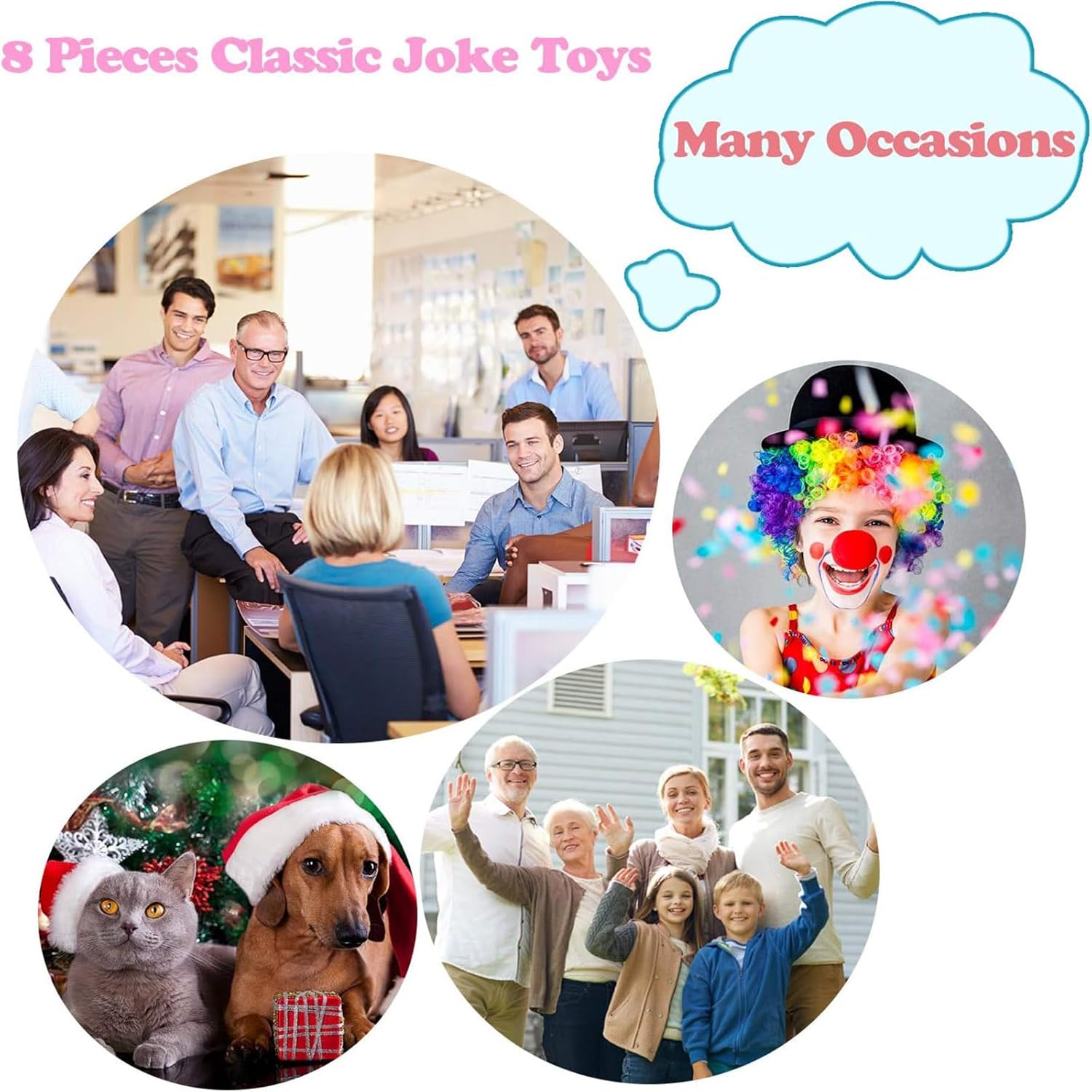 8 Pièces Ensemble De Jouets Blague Classiques, Comprenant 5 Pièces Faux Ongle À Travers Le Doigt, Mouche De Cube De Glace, Sifflet Pet Et Faux Caca De Chien Farce