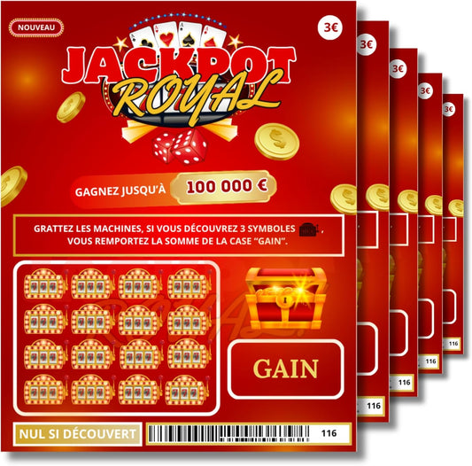5 Faux Tickets À Gratter Gagnants | Faux Gains De 50 000€ | Carte À Gratter Prank | Farces Et Attrapes | Pour Blague Anniversaire, Noël
